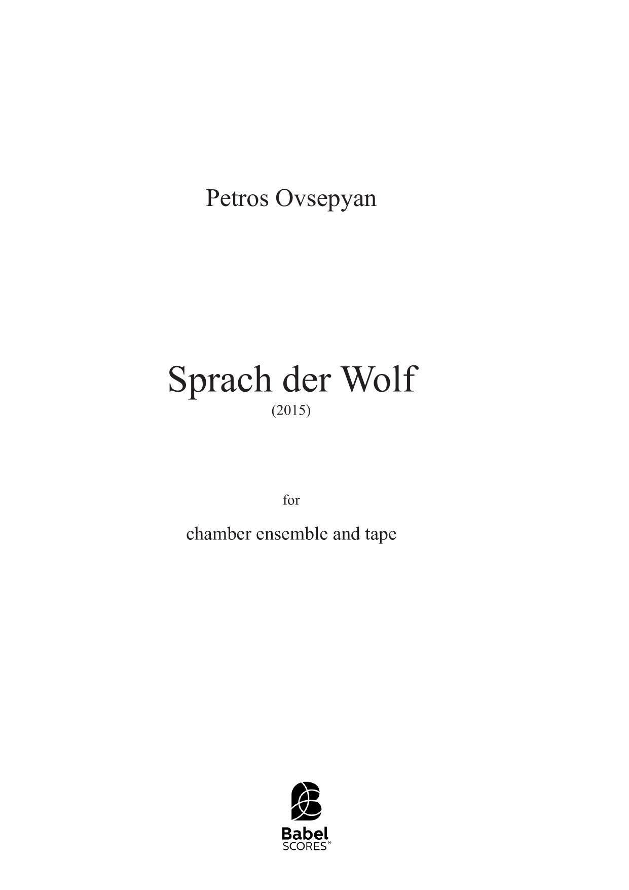 Sprach der Wolf