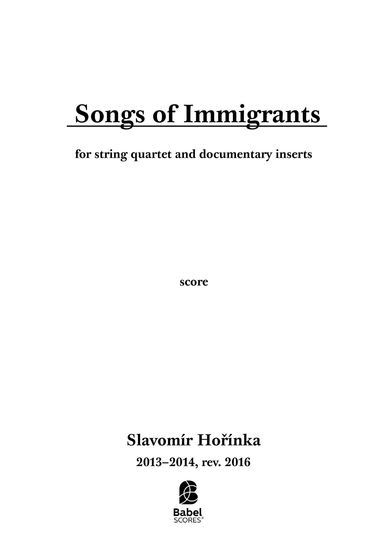 Songs of Immigrants