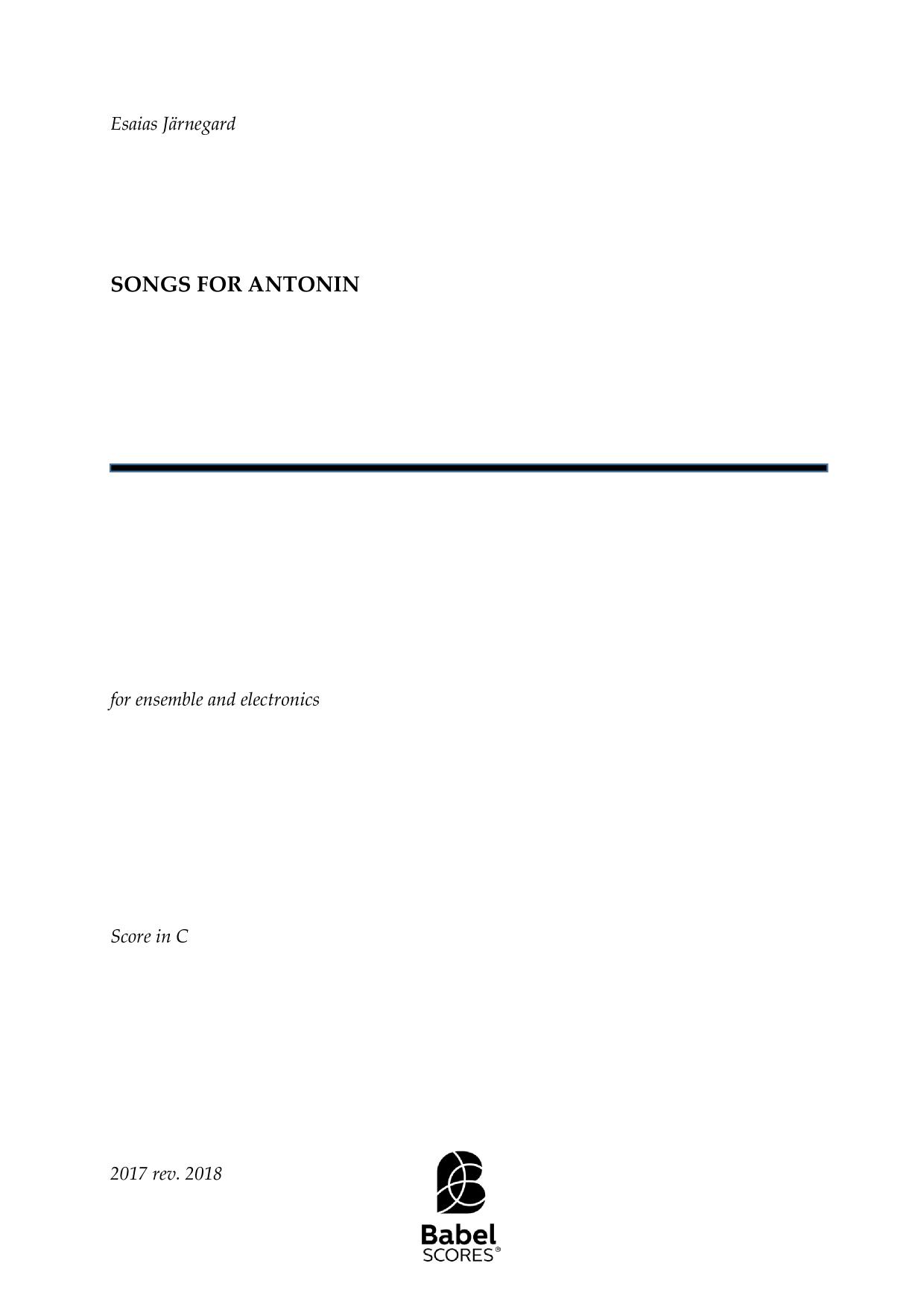 Songs for Antonin