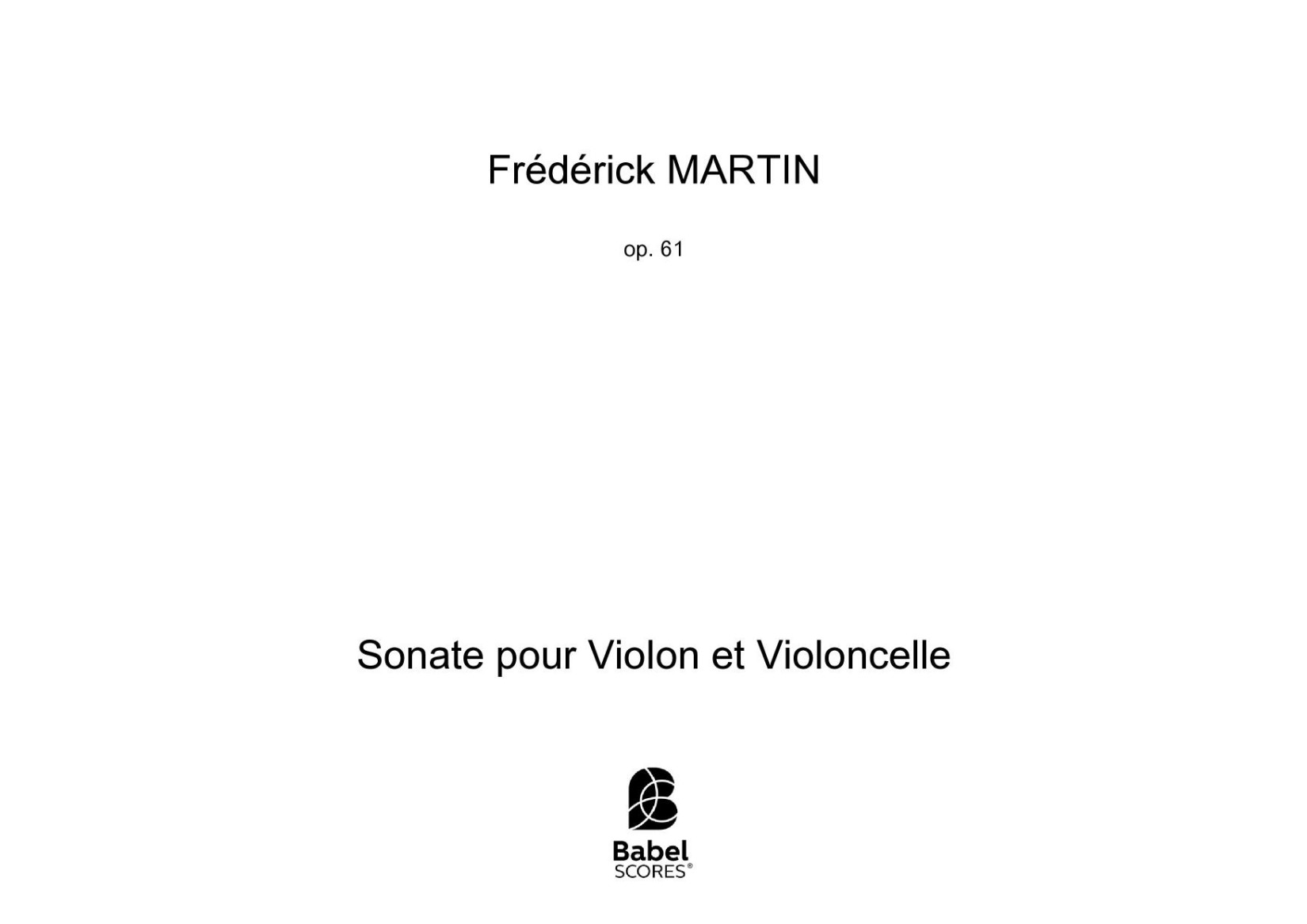 Sonate pour Violon et Violoncelle