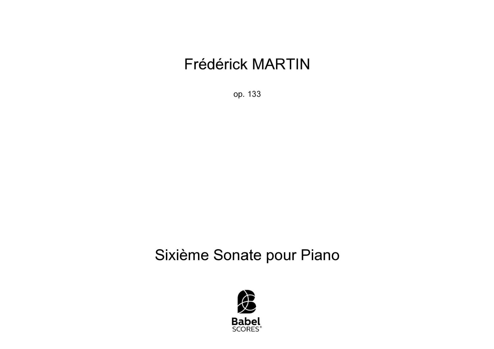 Sixième Sonate pour Piano