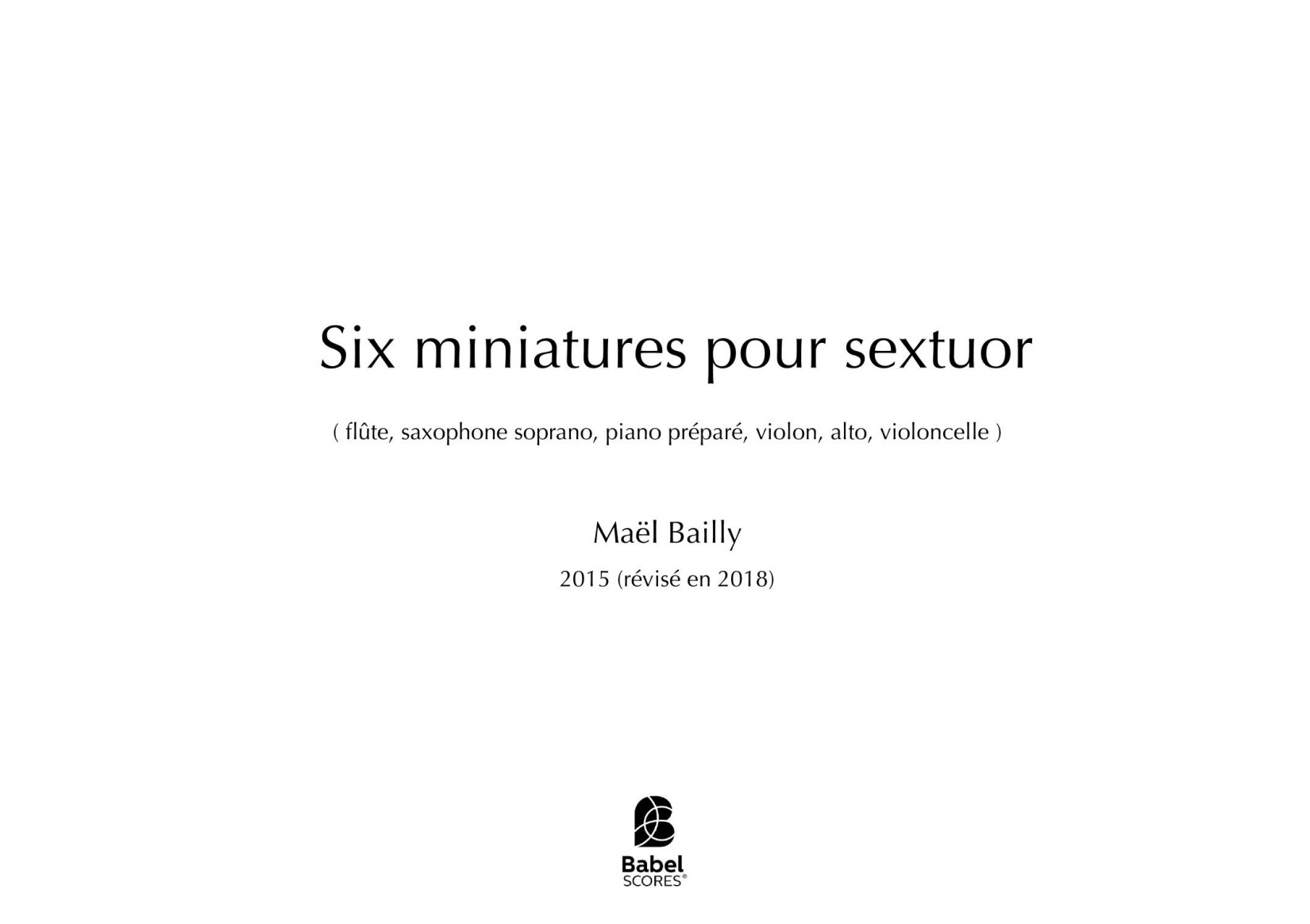 Six miniatures pour sextuor