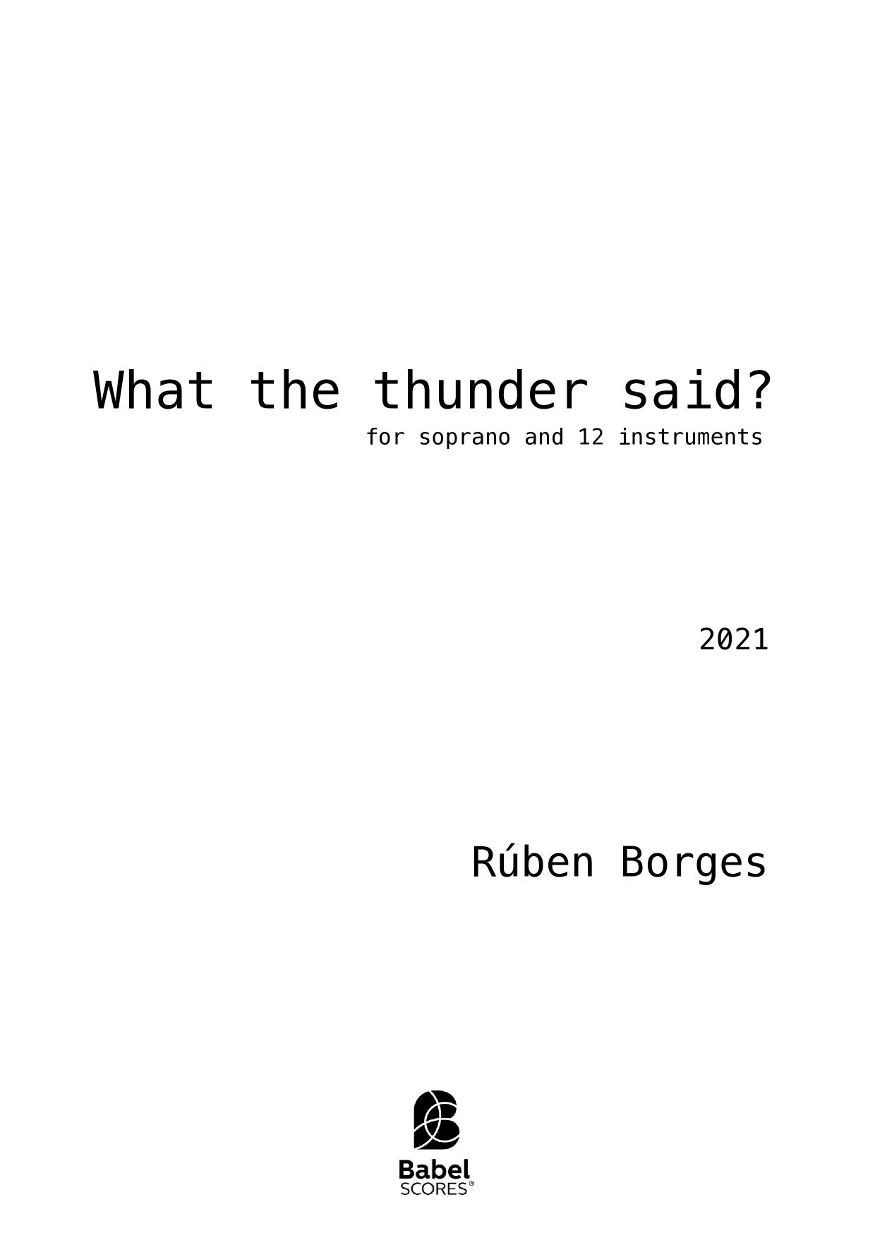 what the thunder said-