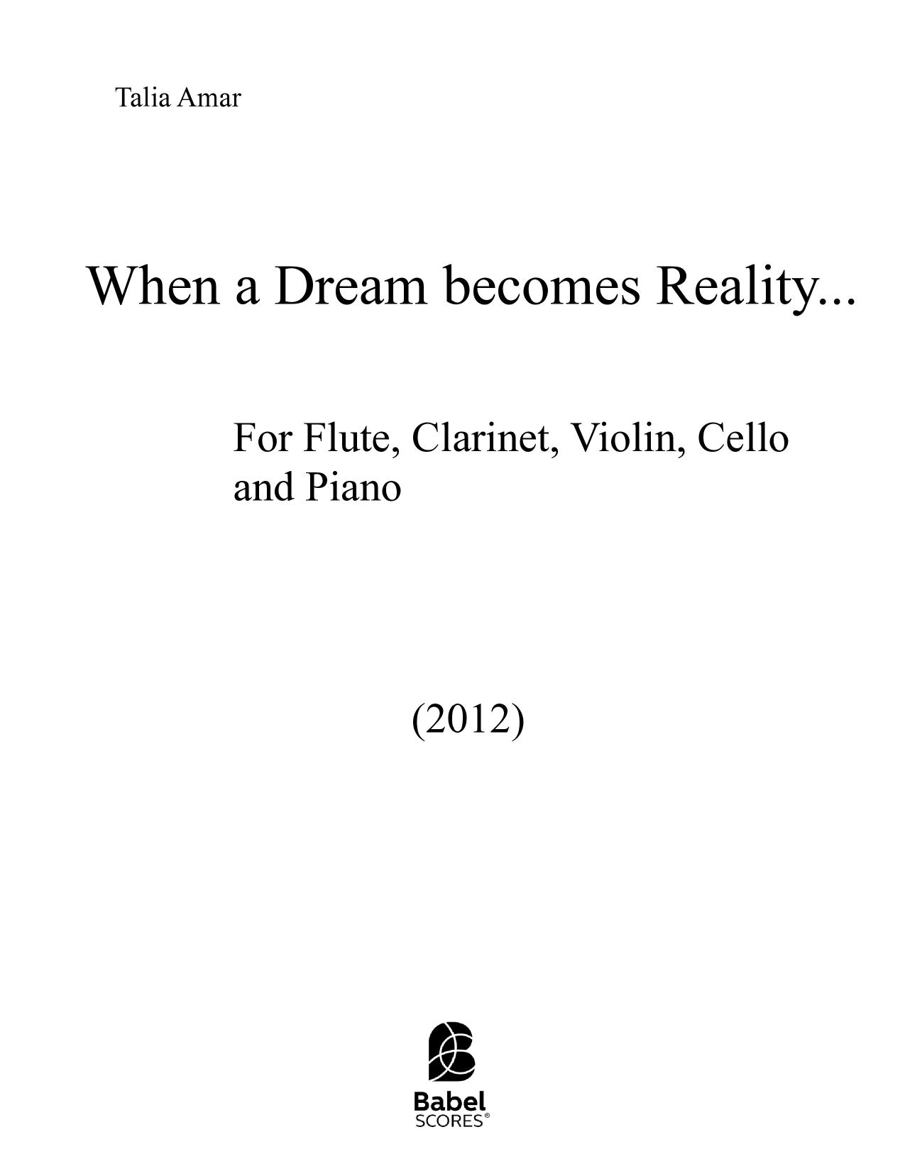 When a dream becomes Reality...