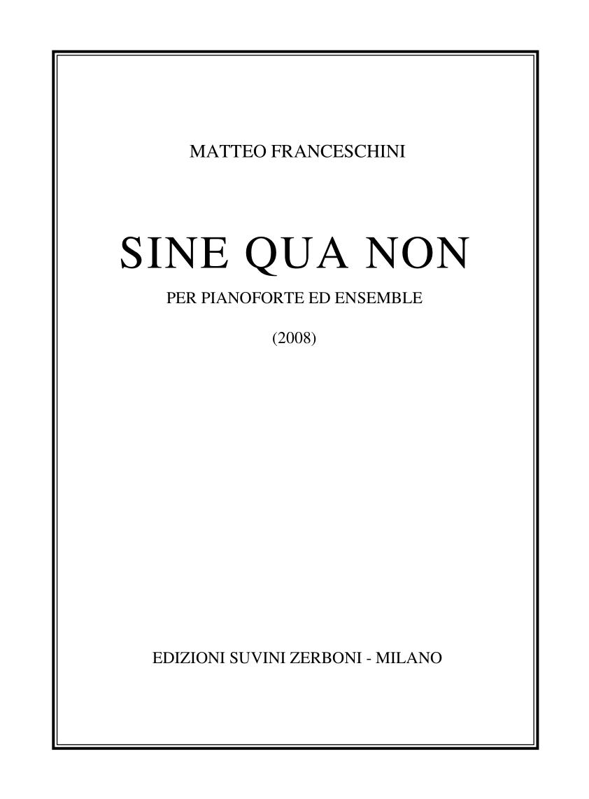 Sine qua non