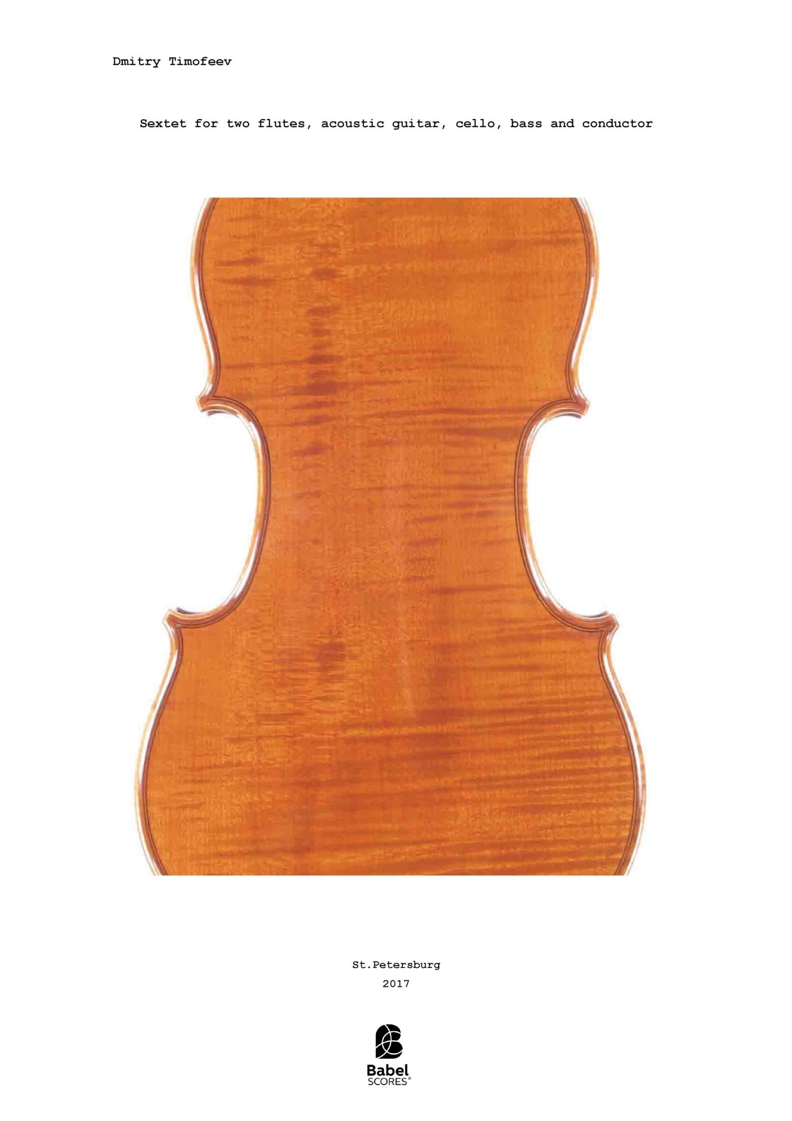 Sextet for two flutes, guitar, cello, bass and conductor