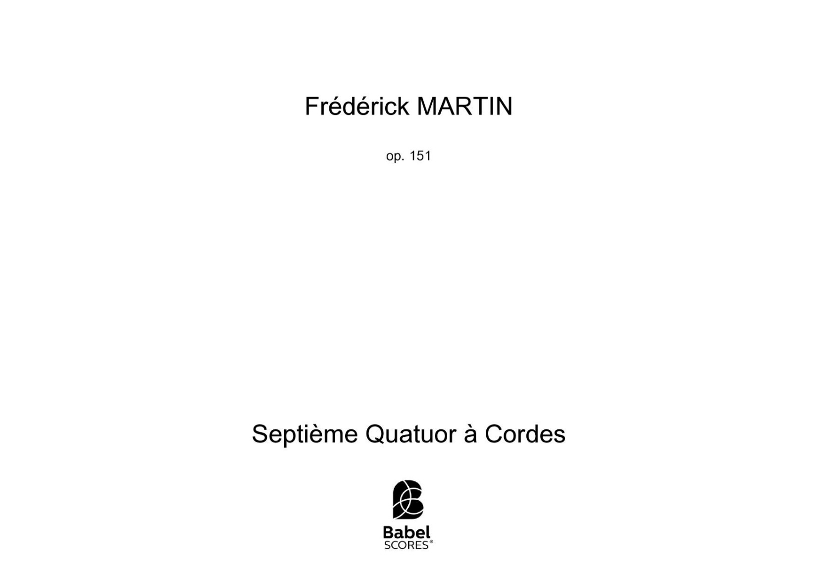 Septième Quatuor à Cordes