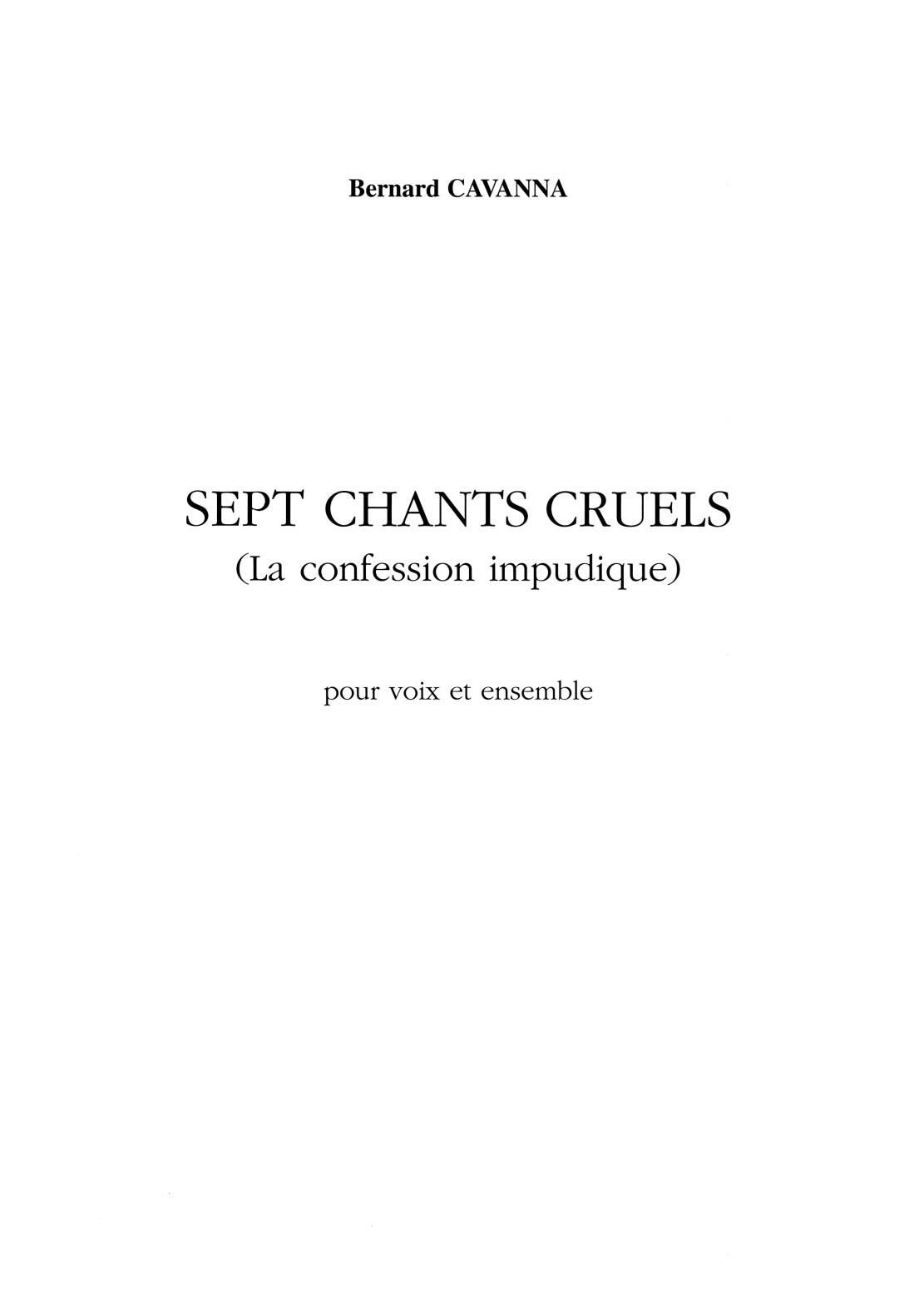 Sept chants cruels