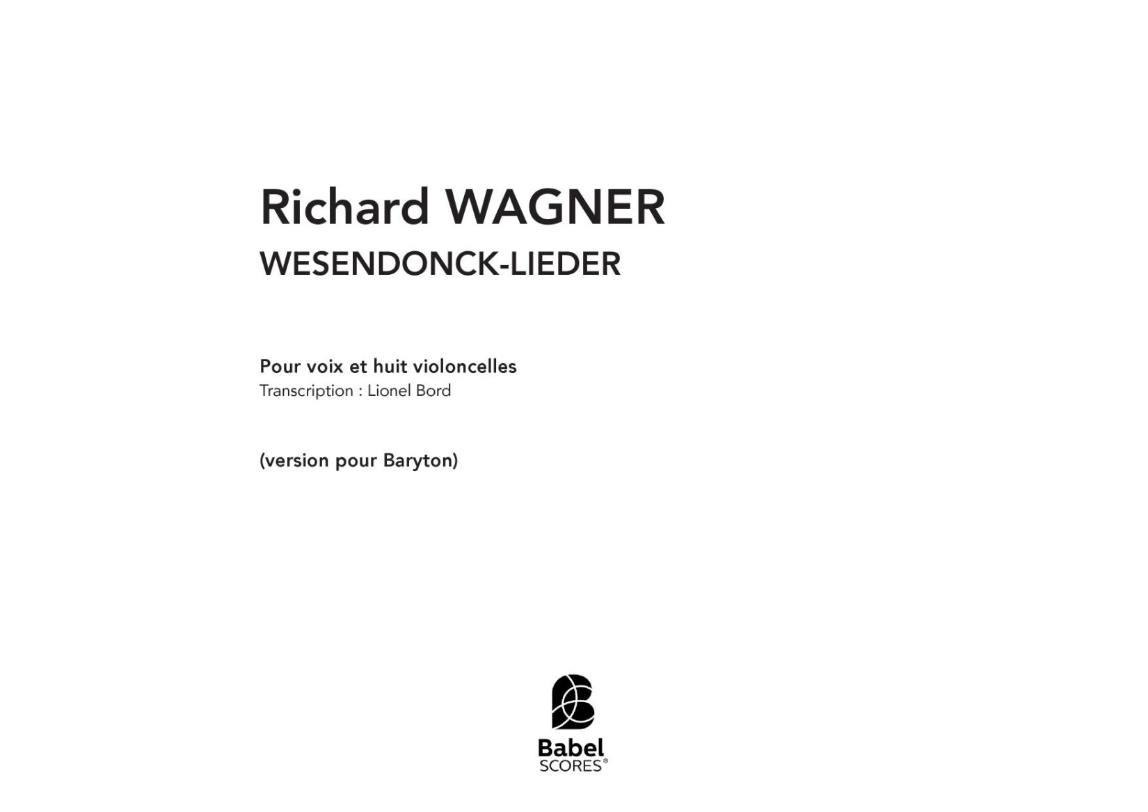WAGNER - Wesendonck-lieder