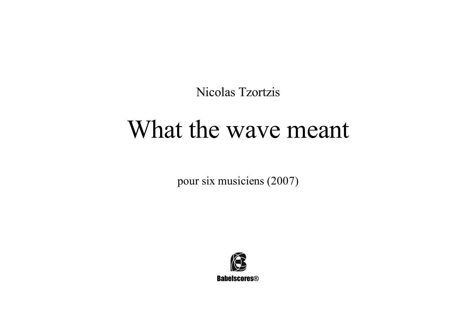 What the wave meant