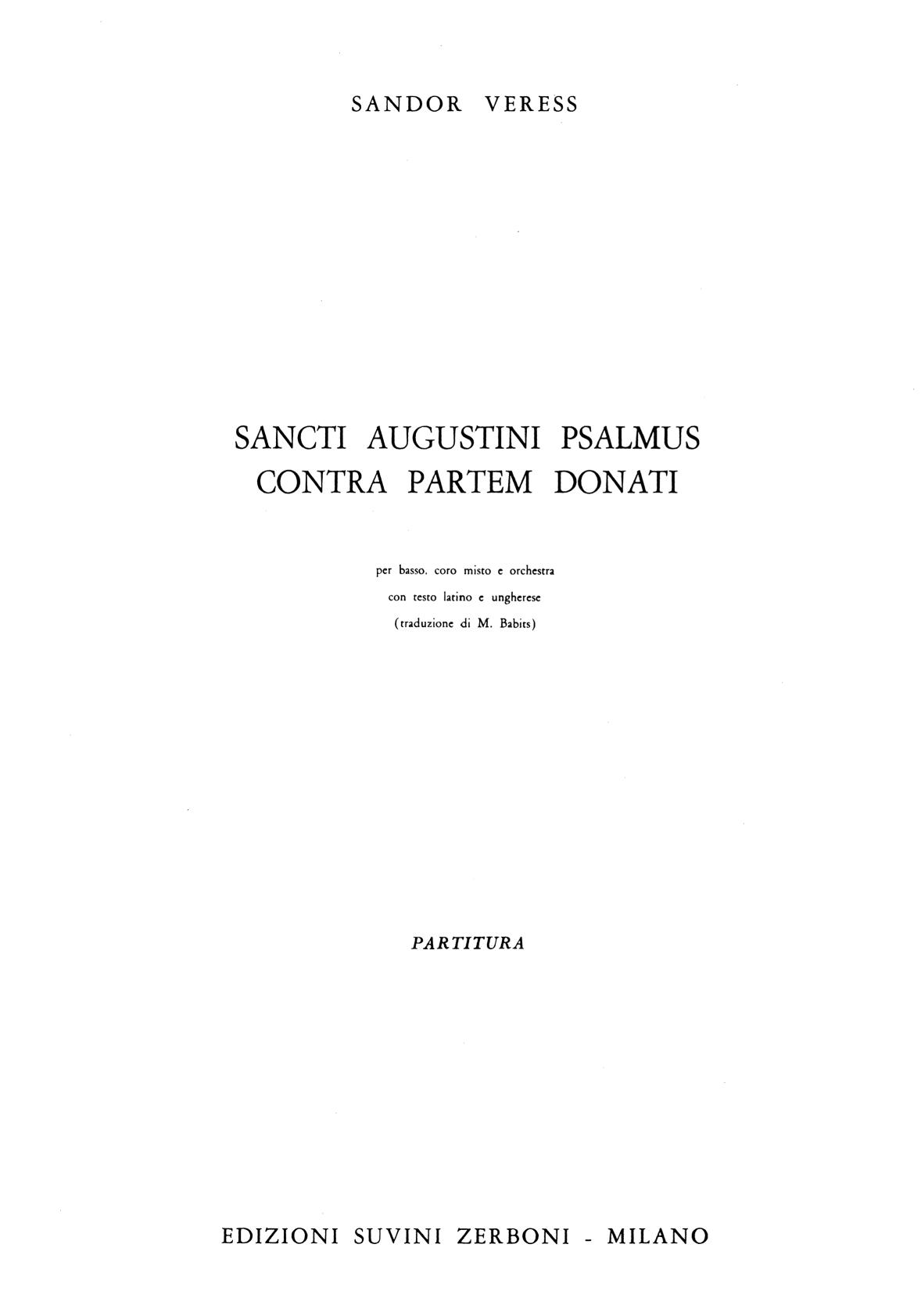 Sancti augustini psalmus contra partem donati