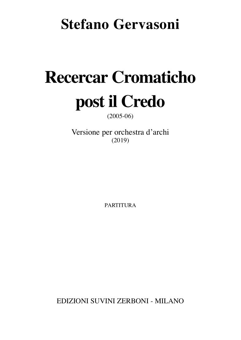Recercar chromatico post il Credo