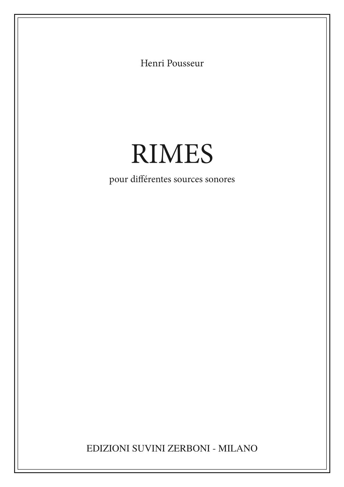 Rimes pour différentes sources sonores