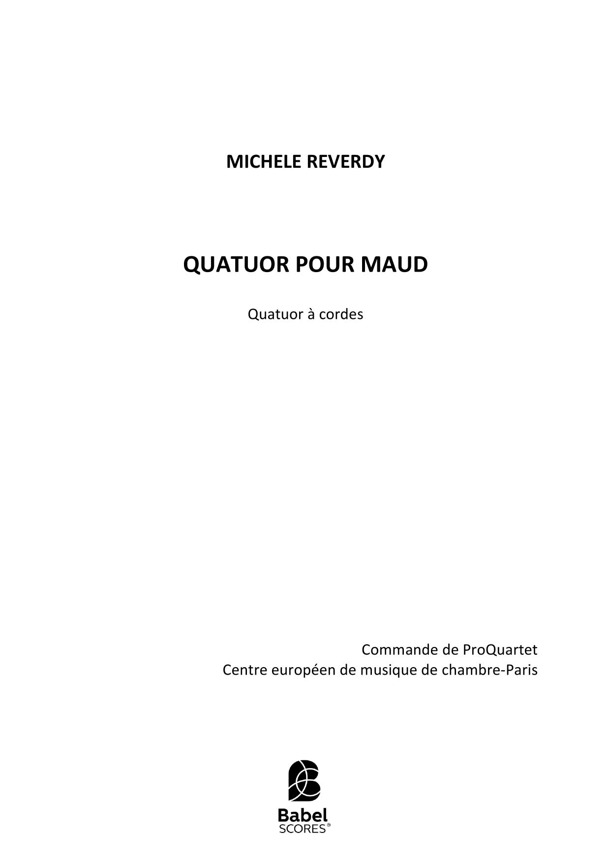Quatuor pour Maud