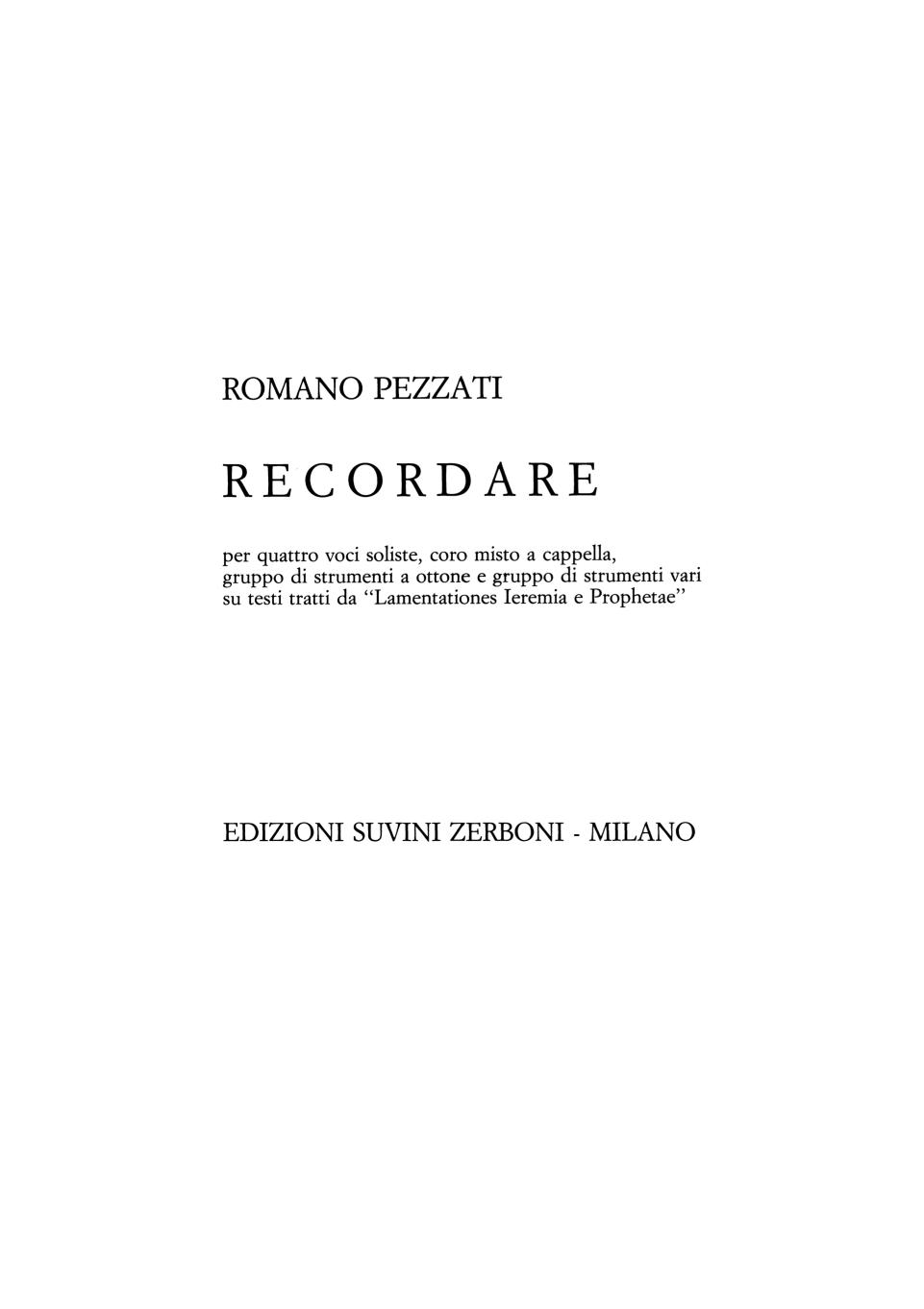 Recordare I II III