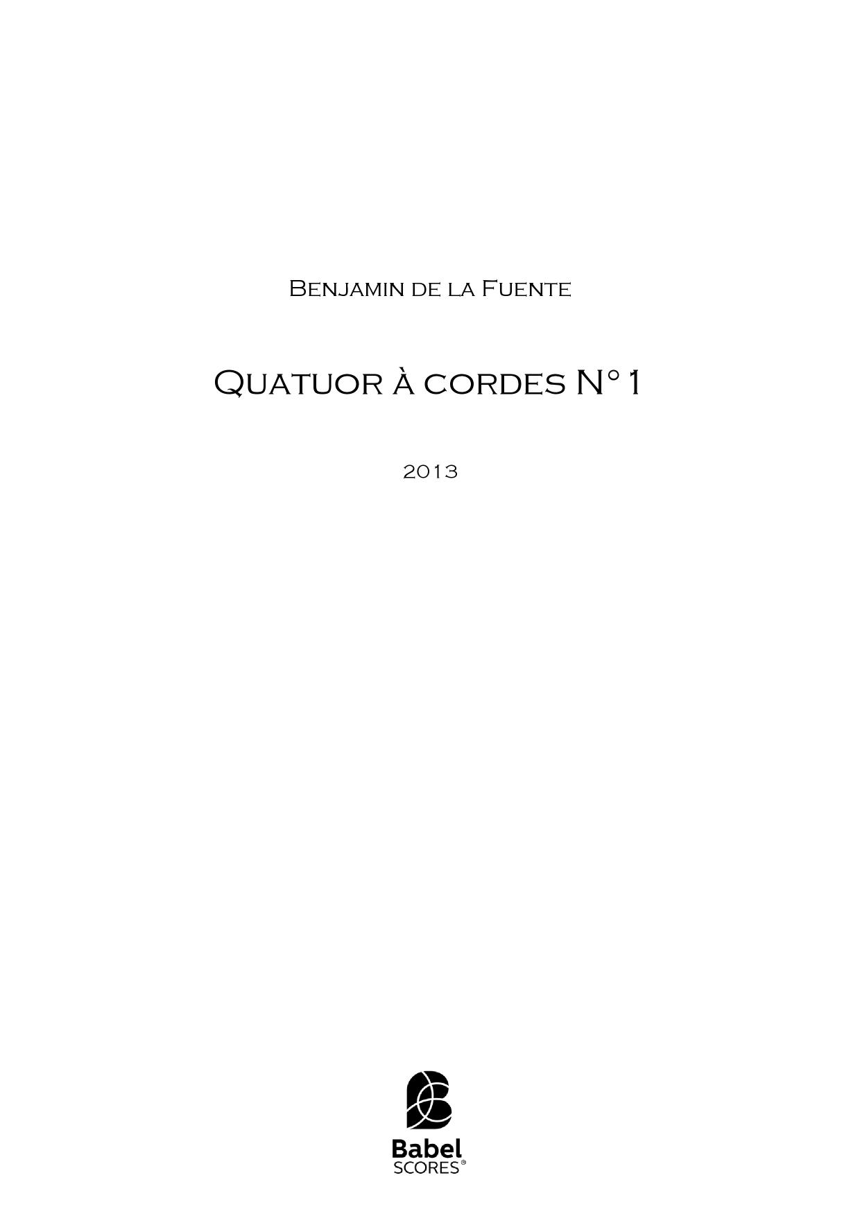 Quatuor à cordes N°1