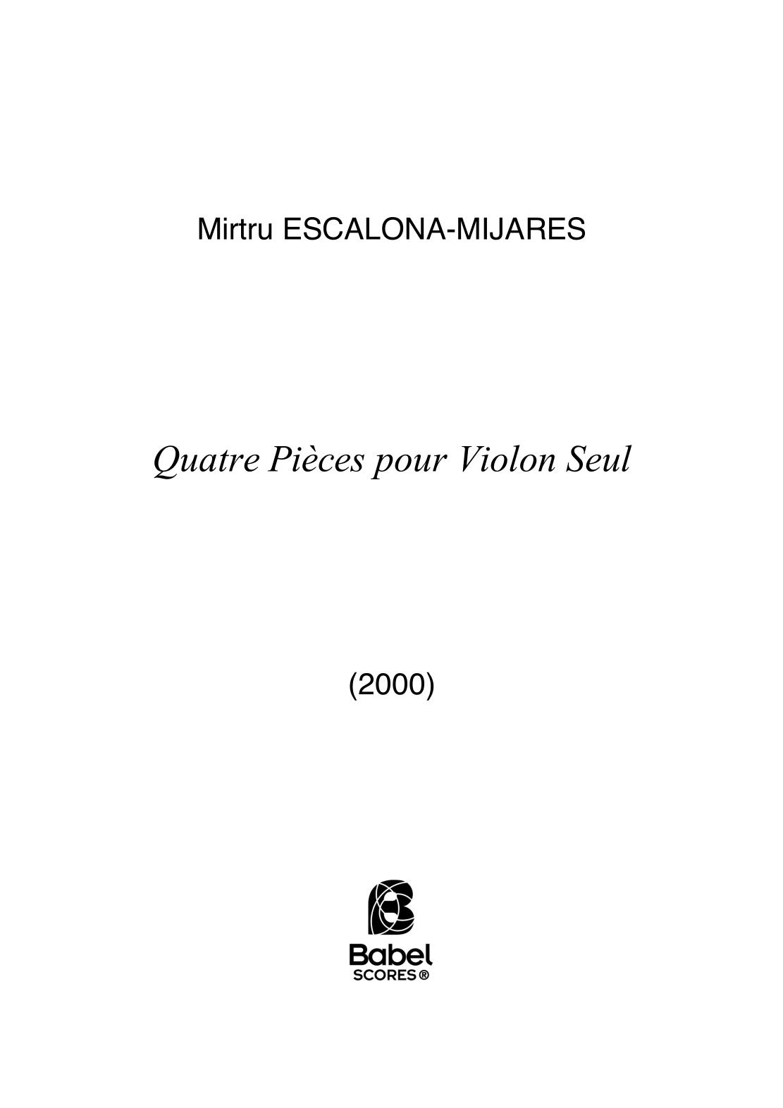Quatre pièces pour violon seul