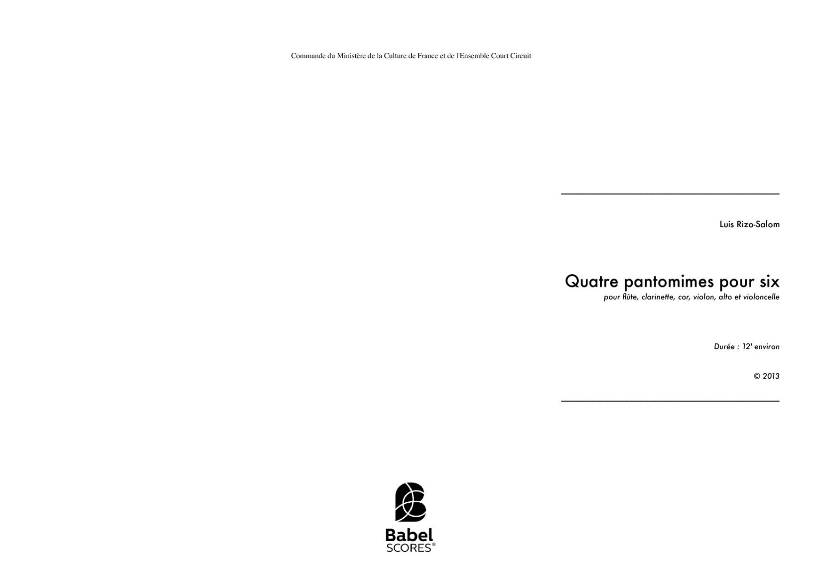Quatre pantomimes pour six