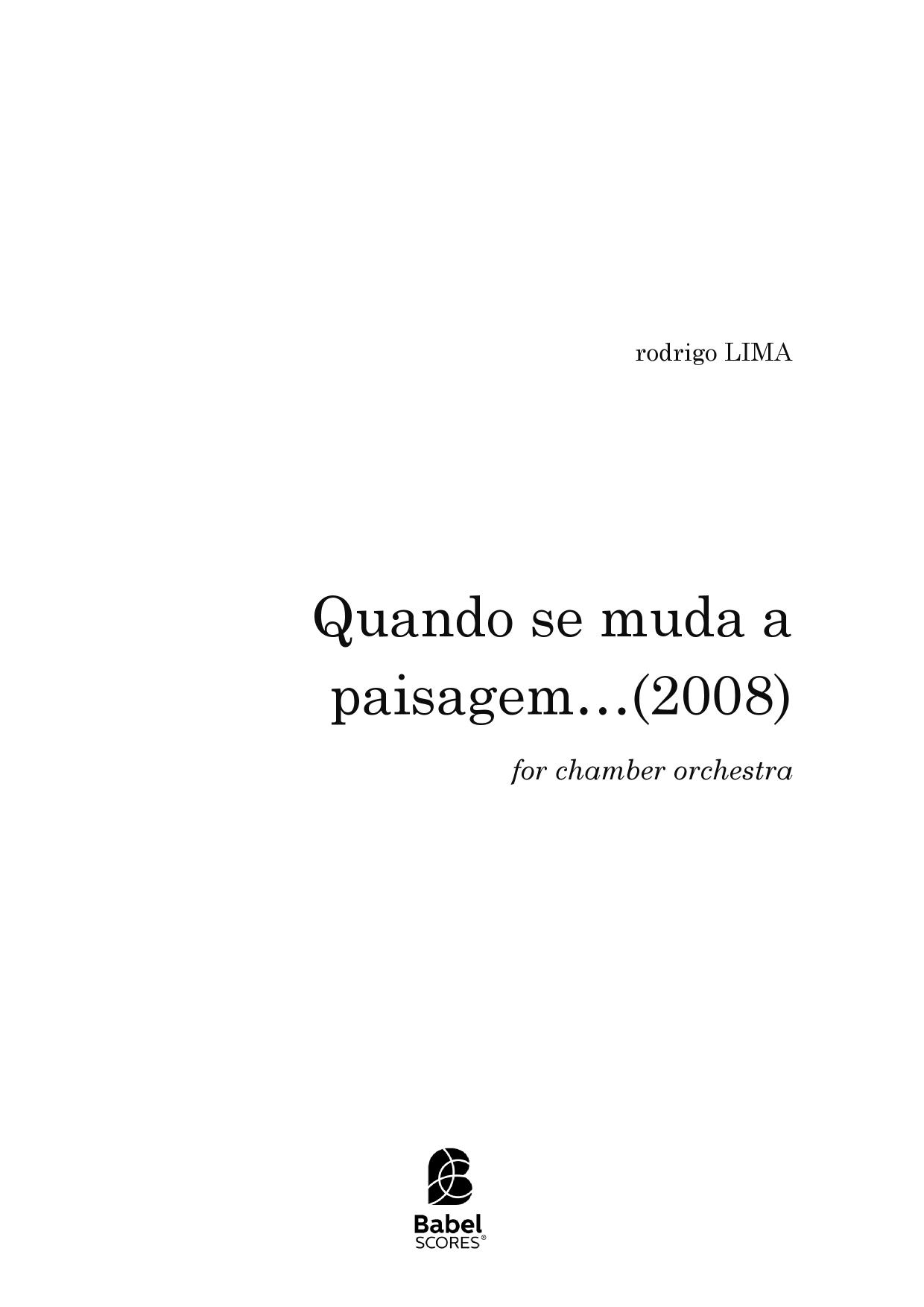 Quando se muda a paisagem...