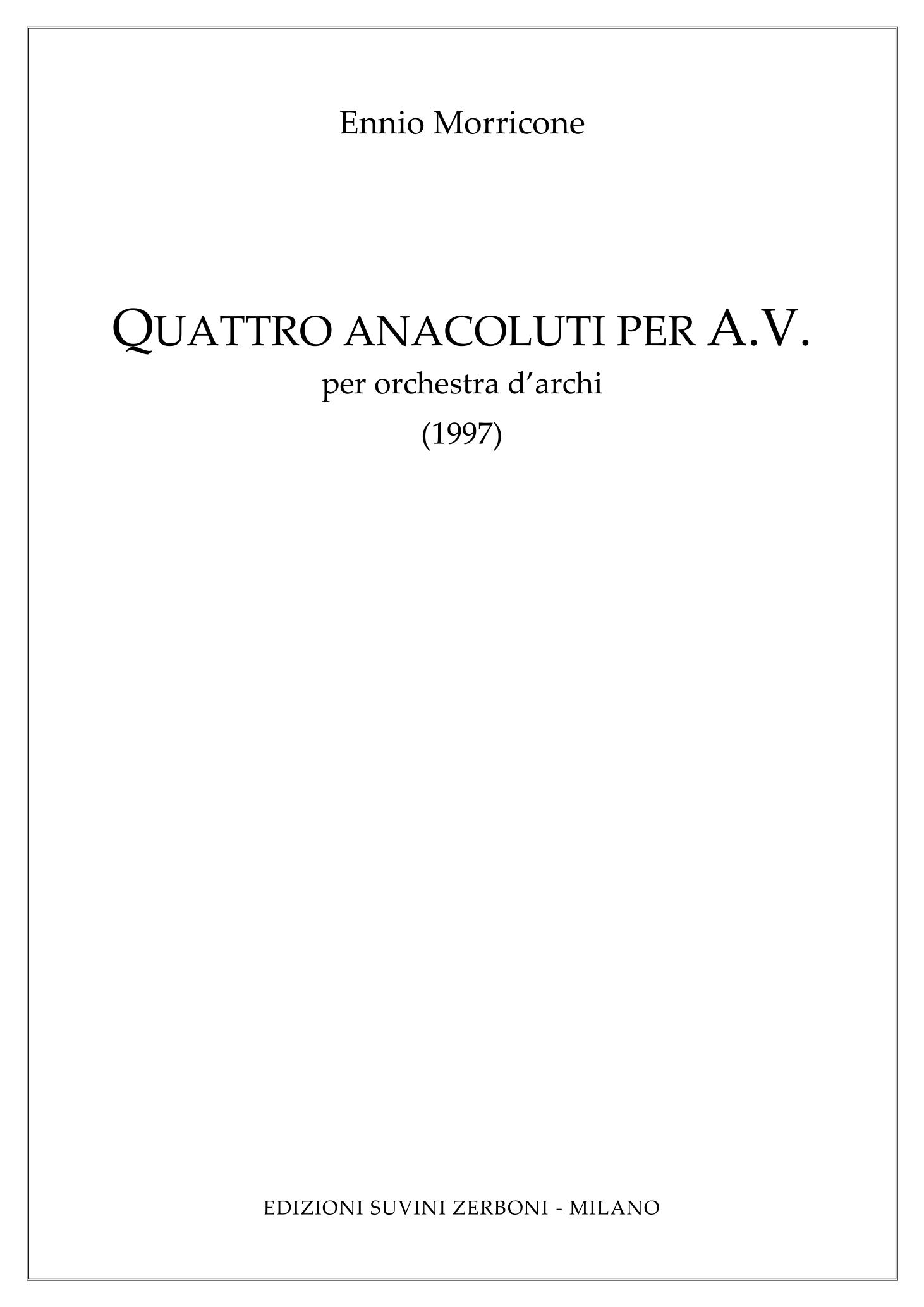 Quattro anacoluti per A.V.
