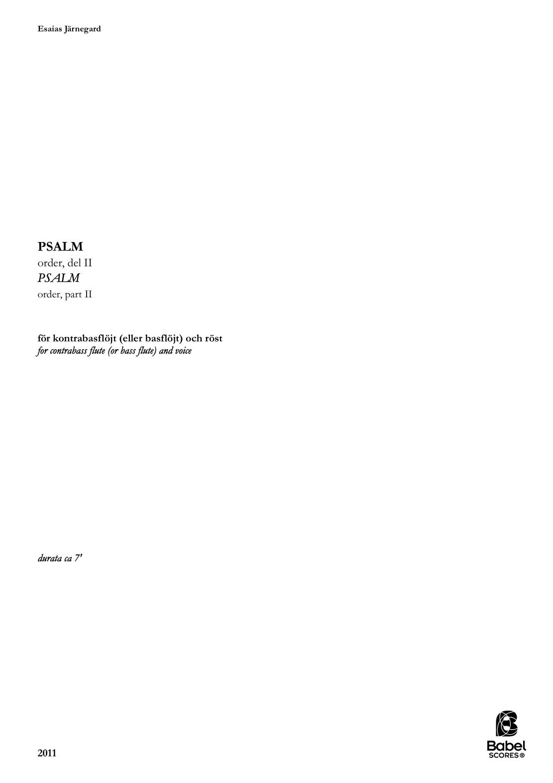 Psalm (Order part 2)