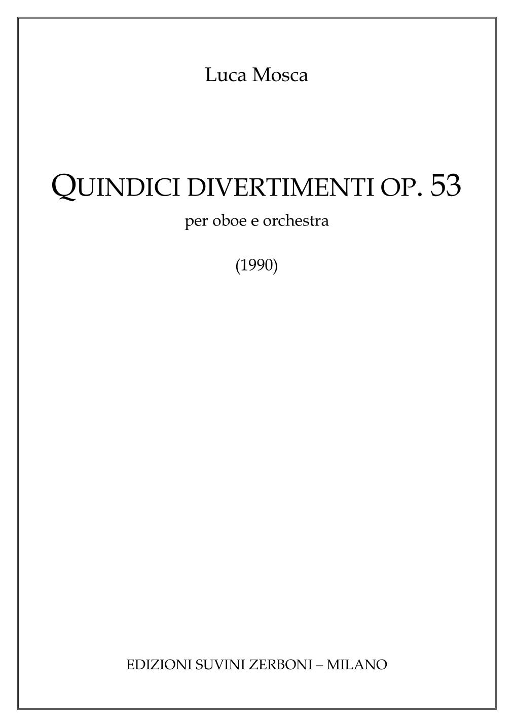 Quindici divertimenti