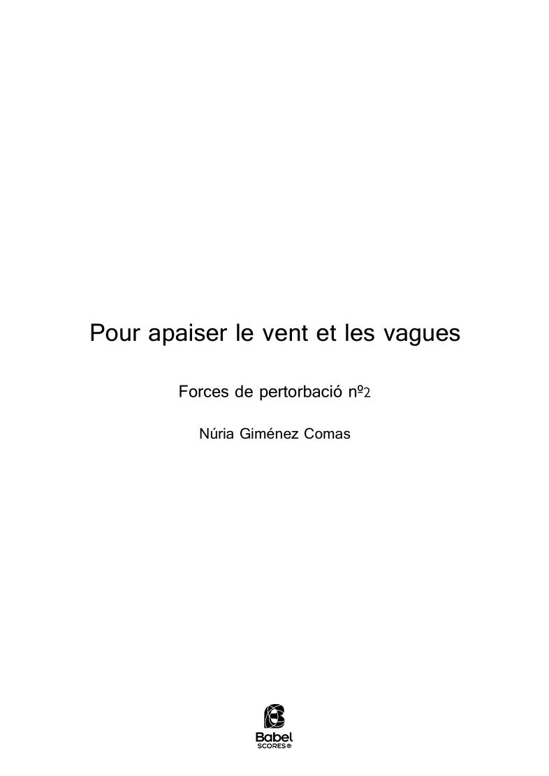 Pour apaiser le vent et les vagues
