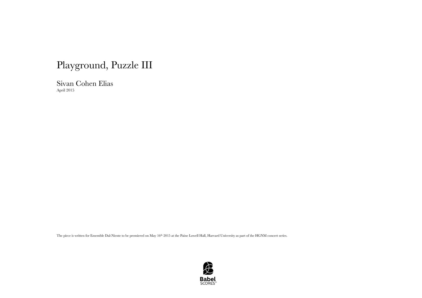 Playground, Puzzle III