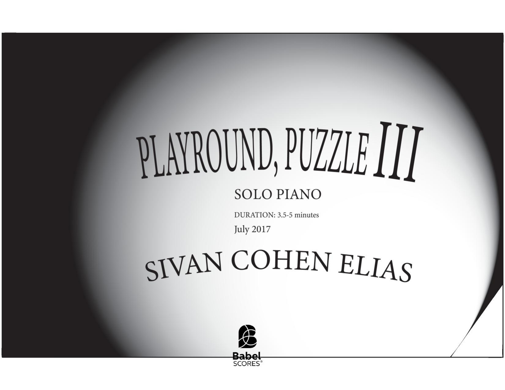 Playground, Puzzle III  solo piano