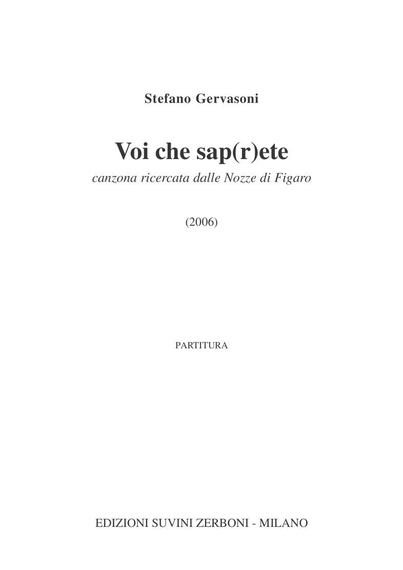 Voi che sap(r)ete