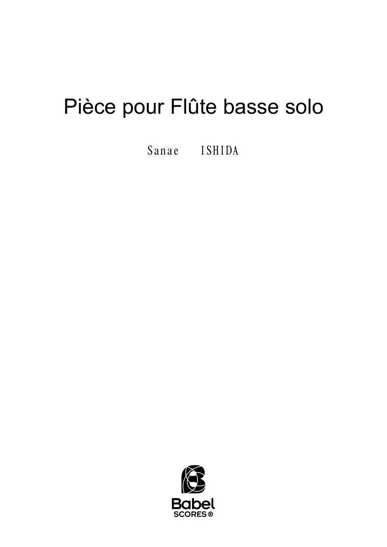 Pièce pour flûte basse solo