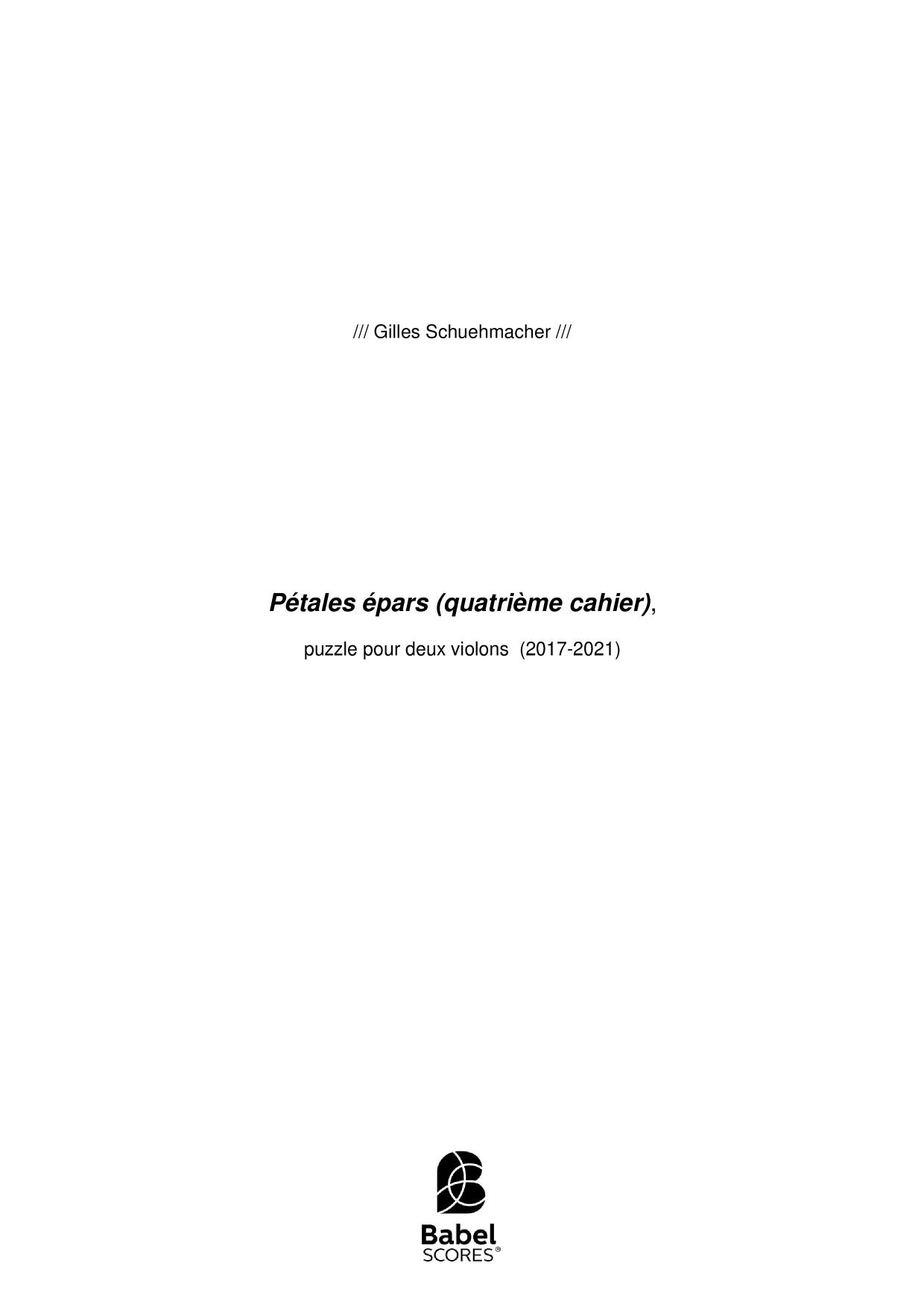 Pétales épars (quatrième cahier)
