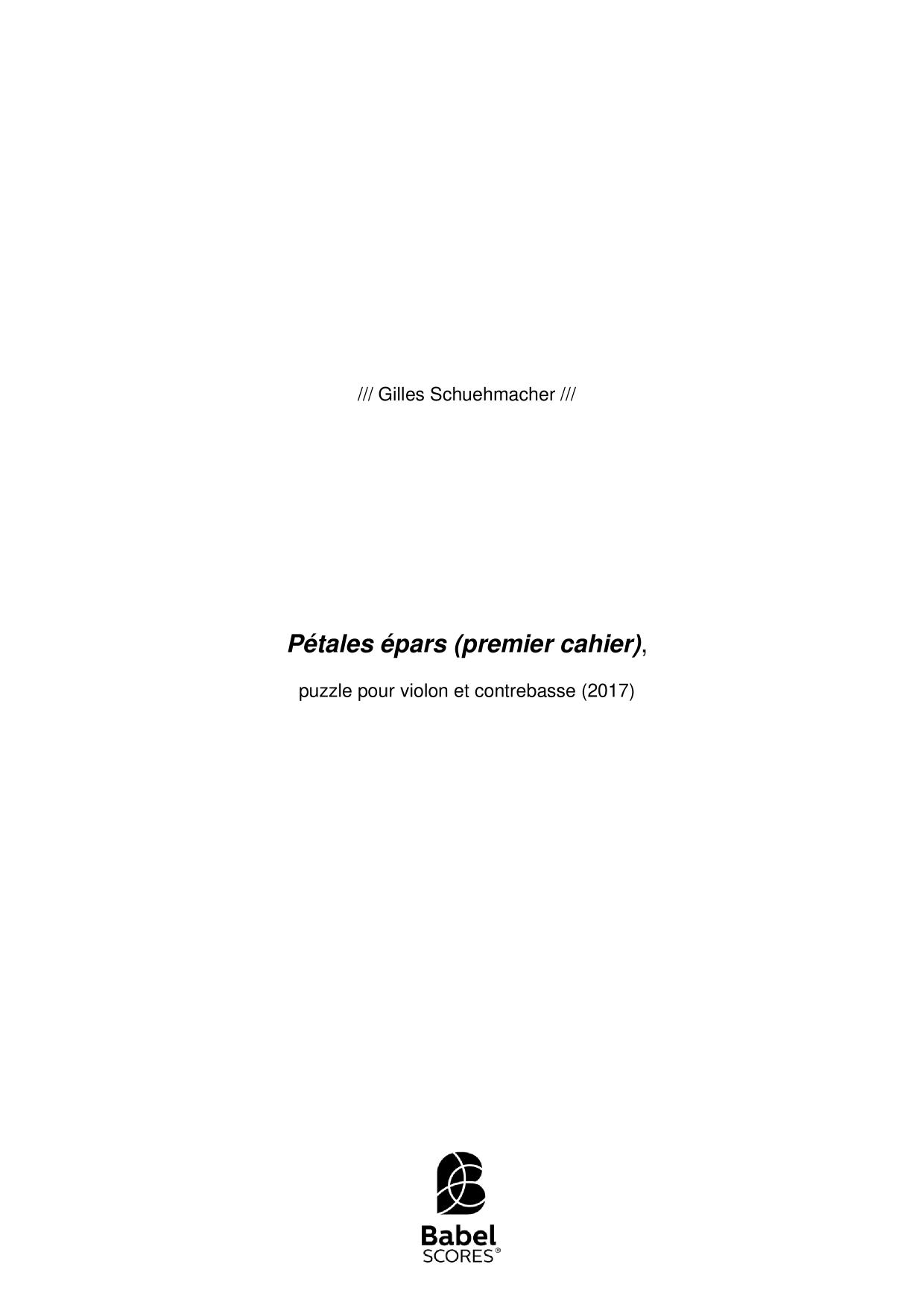 Pétales épars (premier cahier)