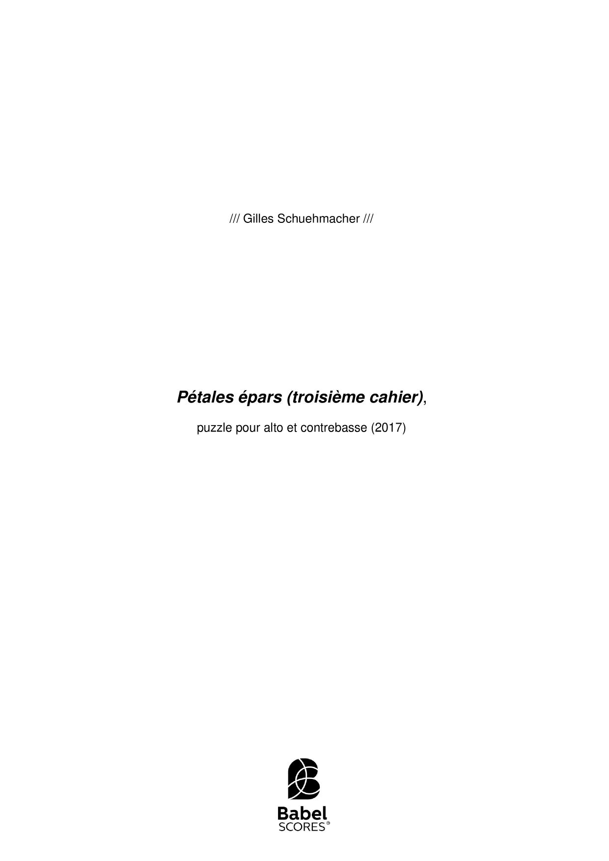 Pétales épars (troisième cahier)