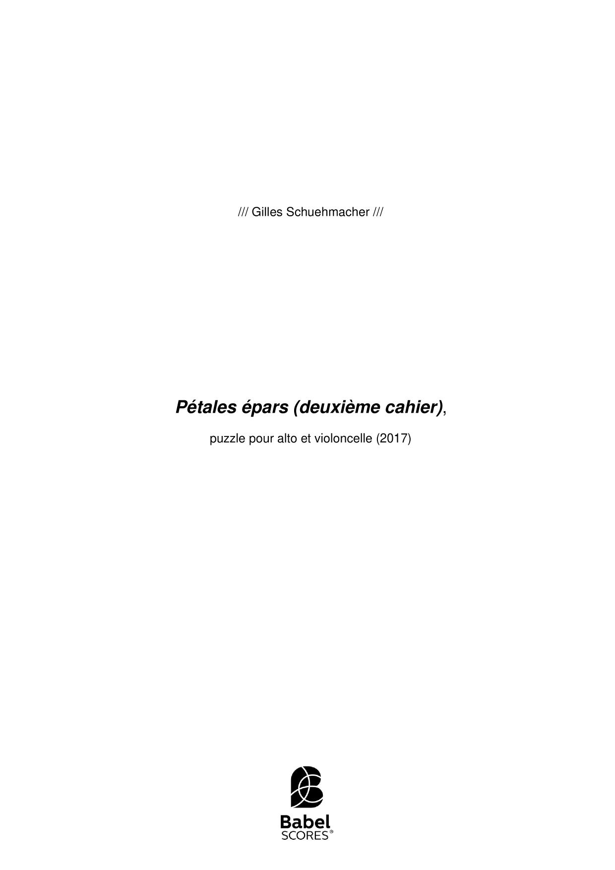 Pétales épars (deuxième cahier)