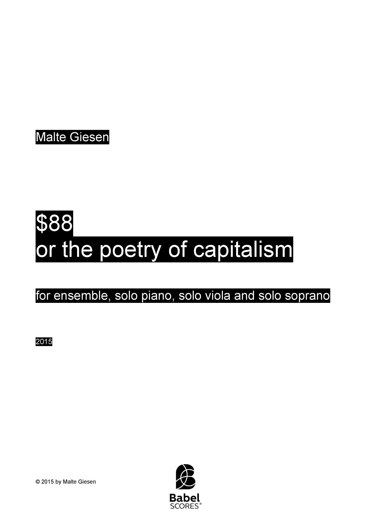 $88 or the poetry of capitalism