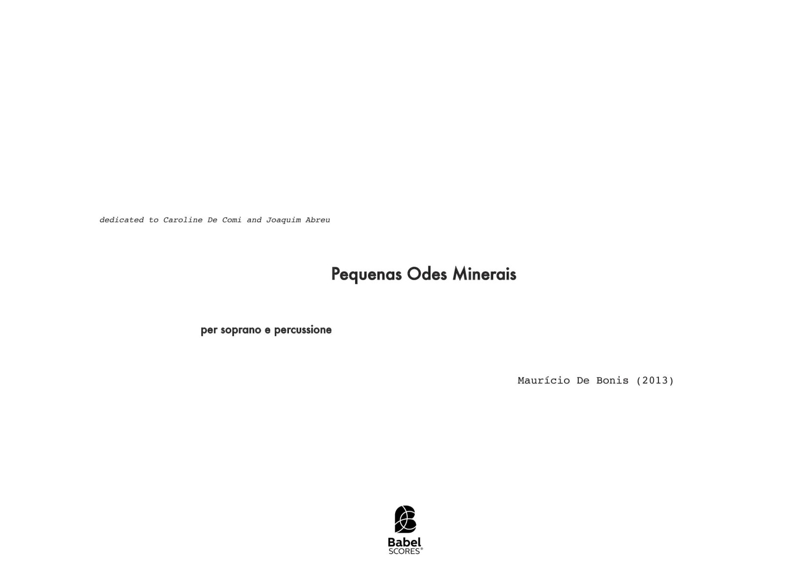 Pequenas Odes Minerais