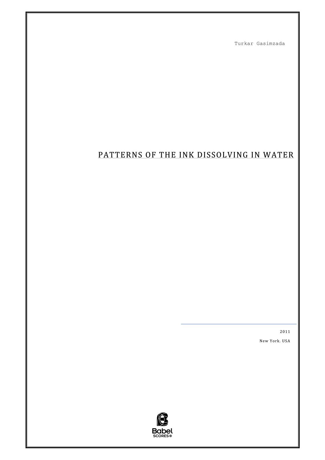 Patterns of the ink dissolving in water