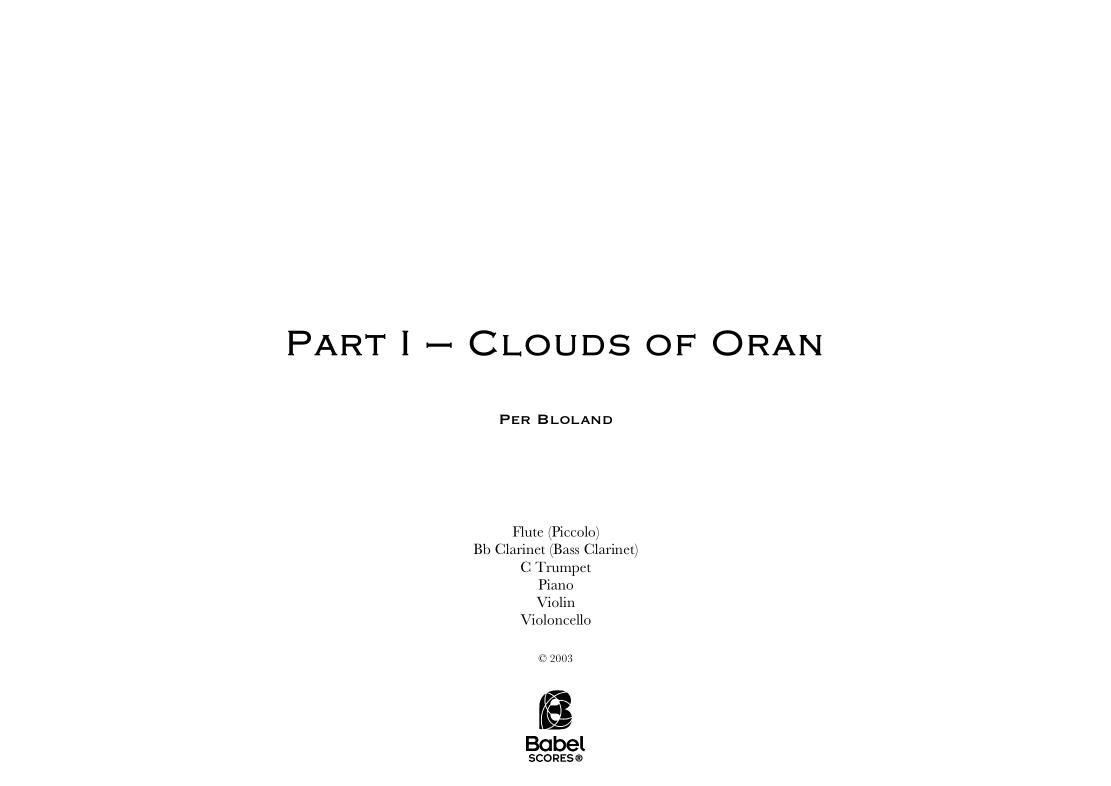 Part I - Clouds of Oran