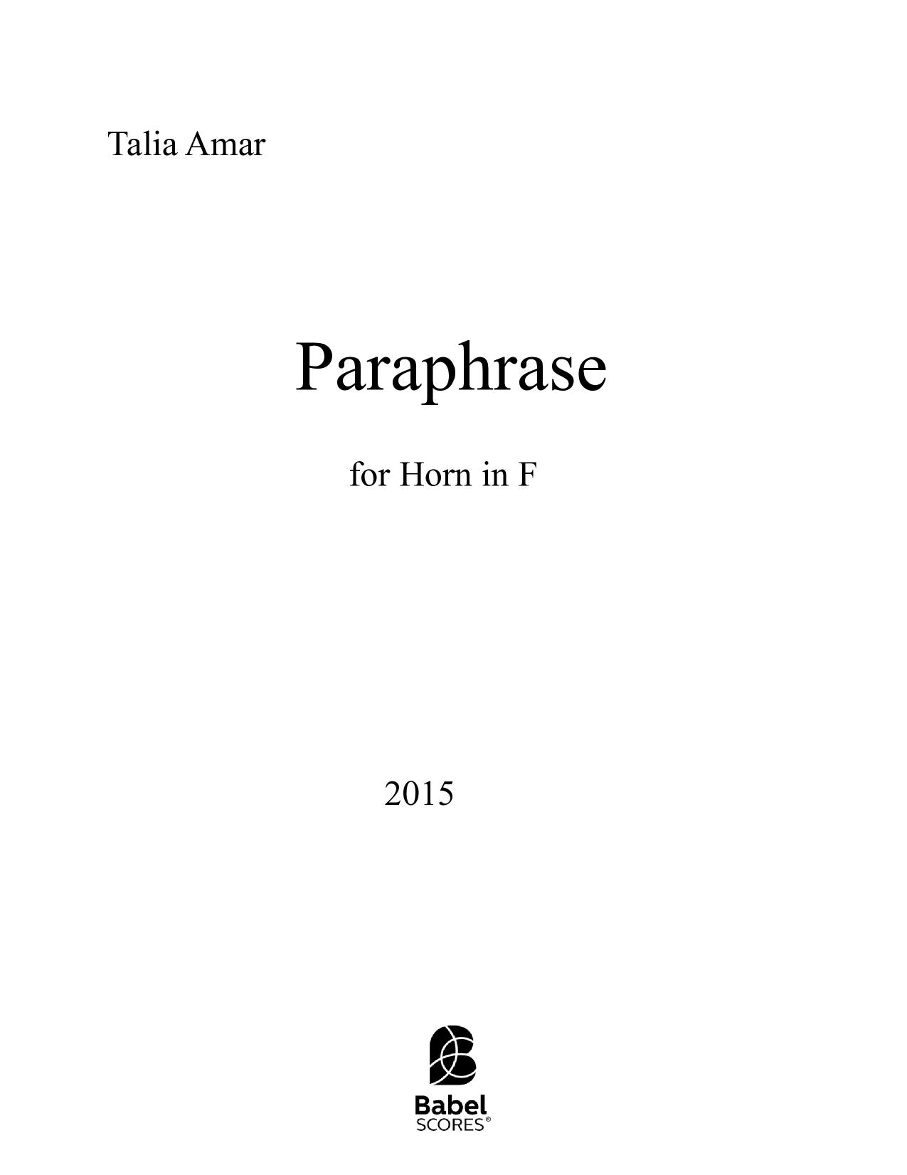 Paraphrase