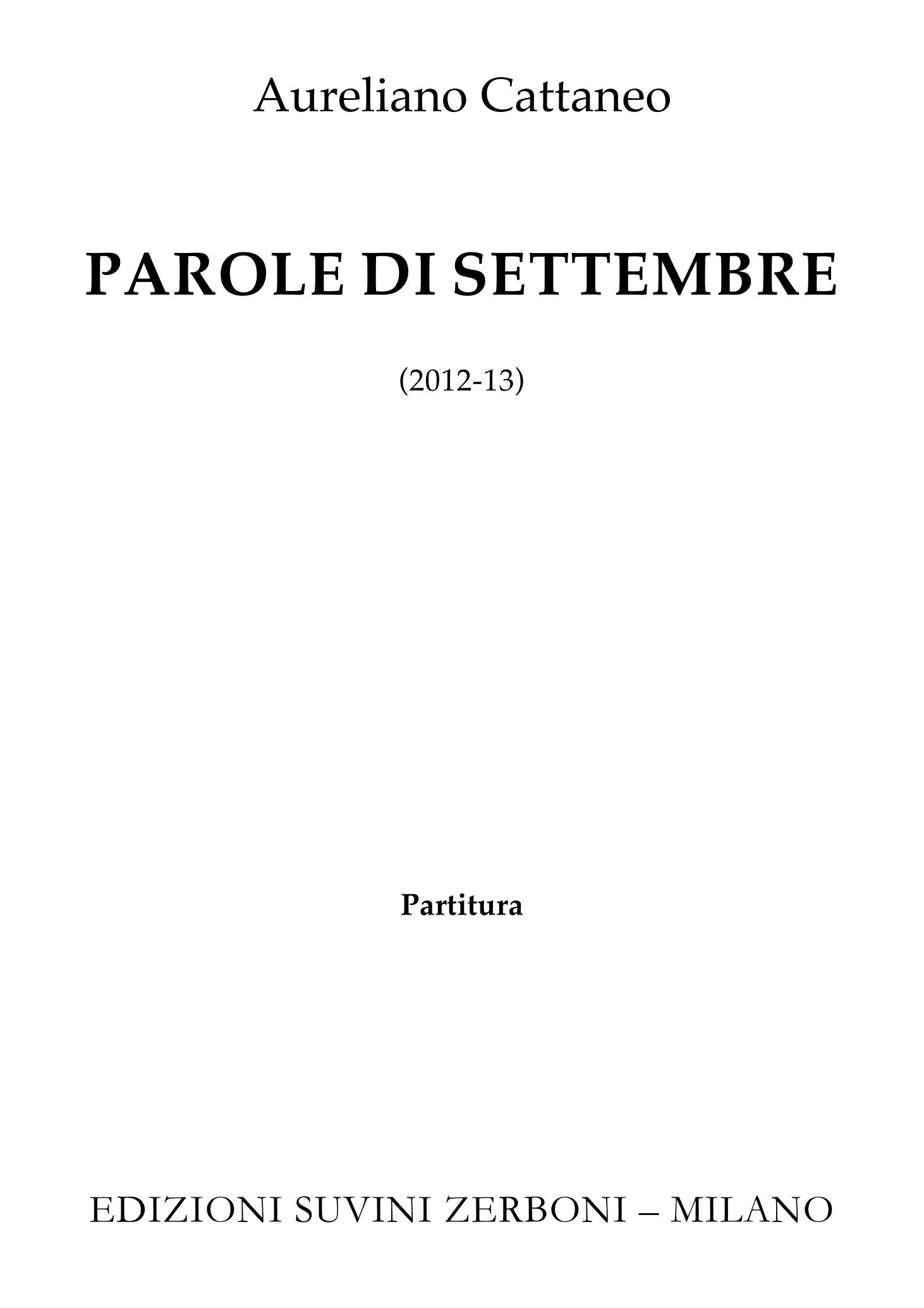 Parole di settembre