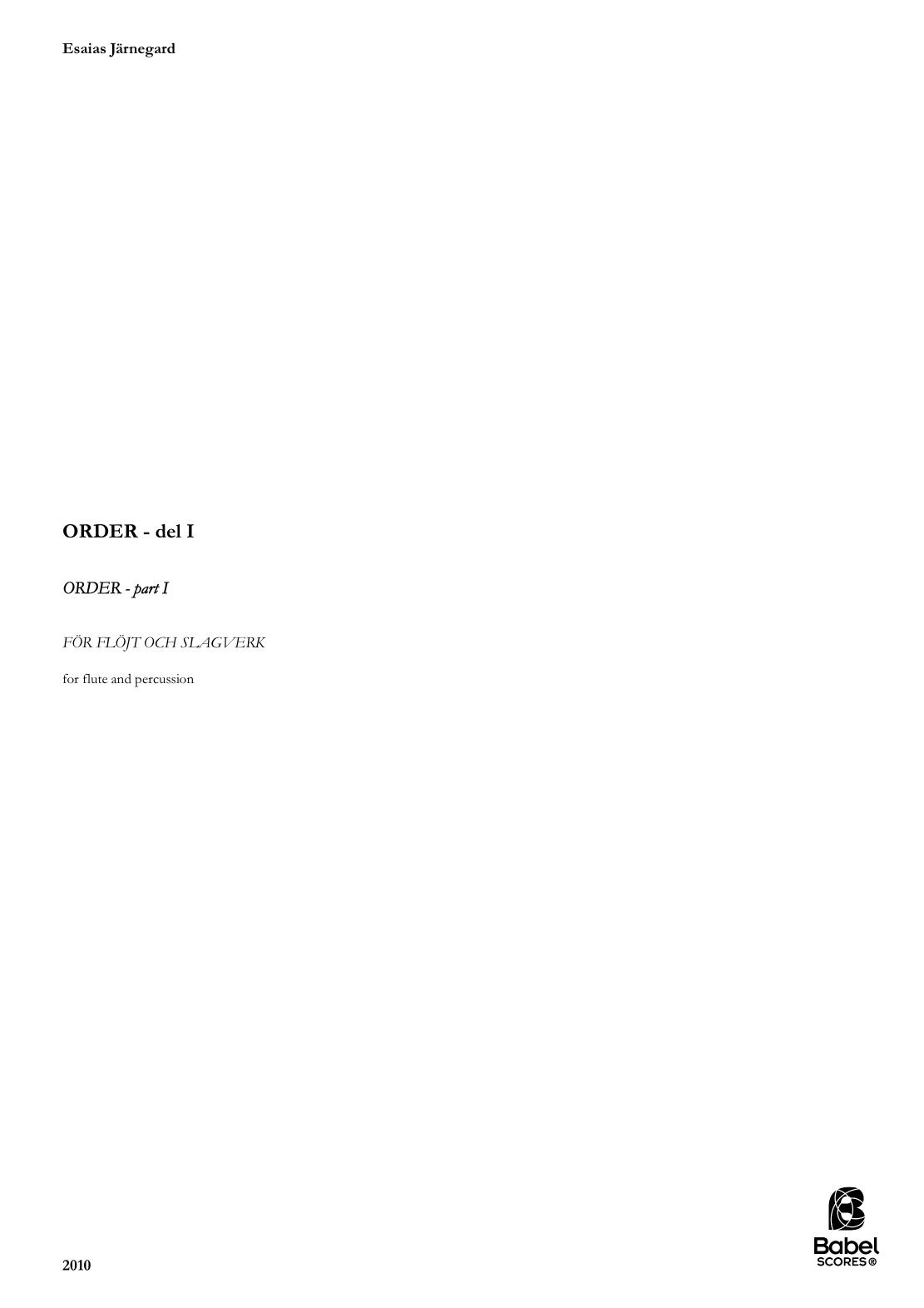 Order (part 1)