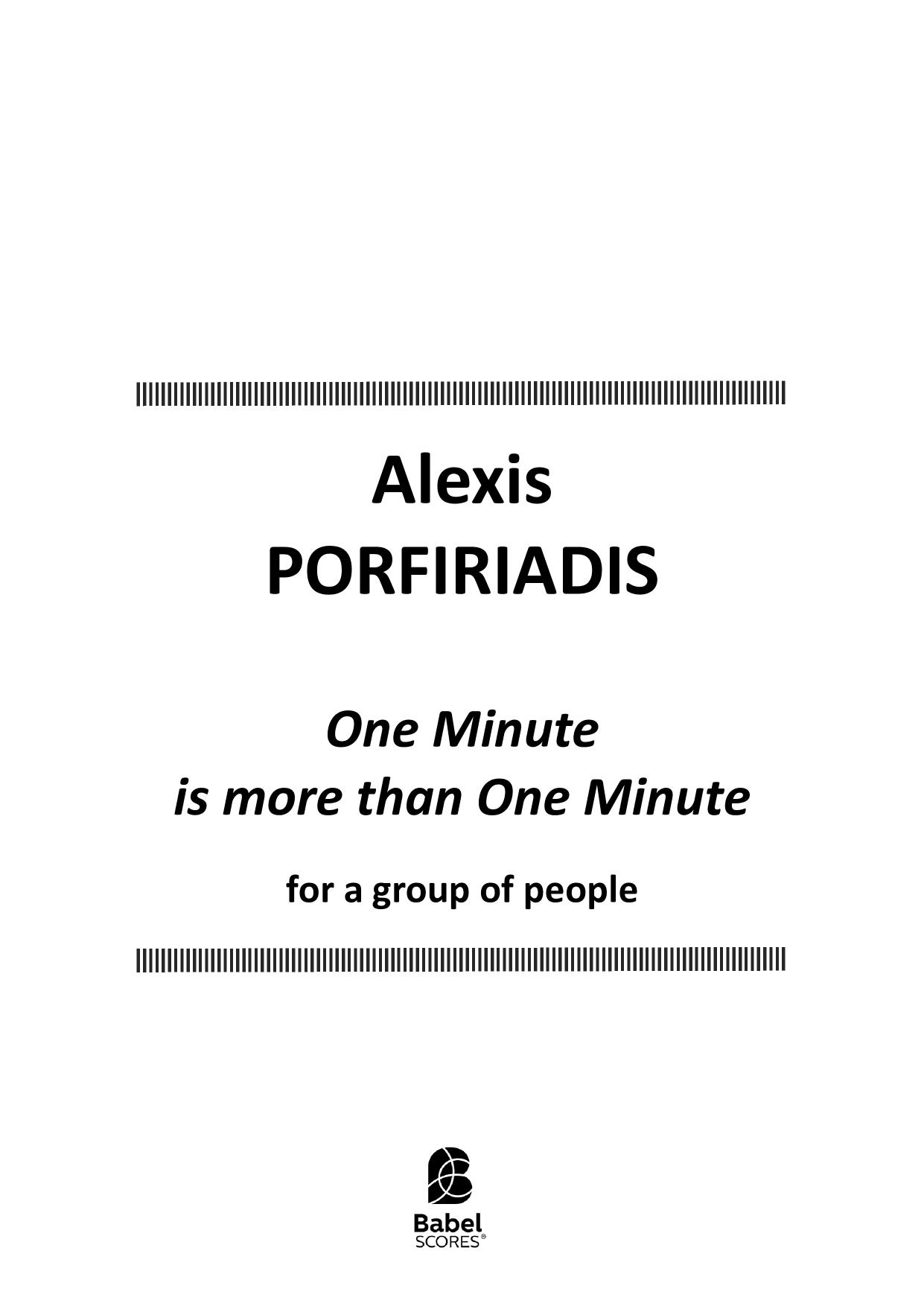 One Minute is more than One Minute