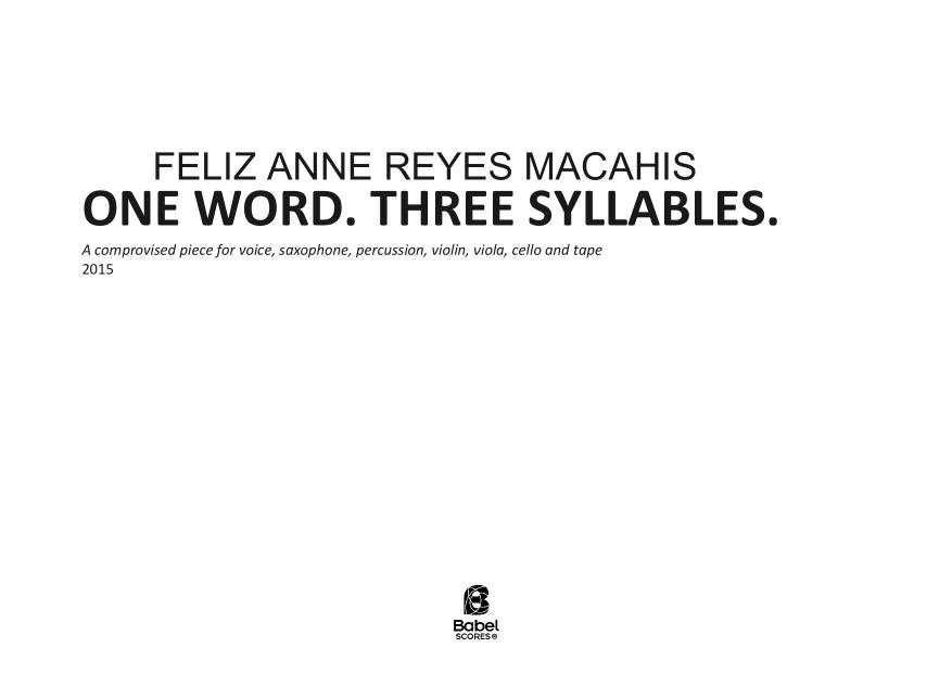 One word. Three syllables.