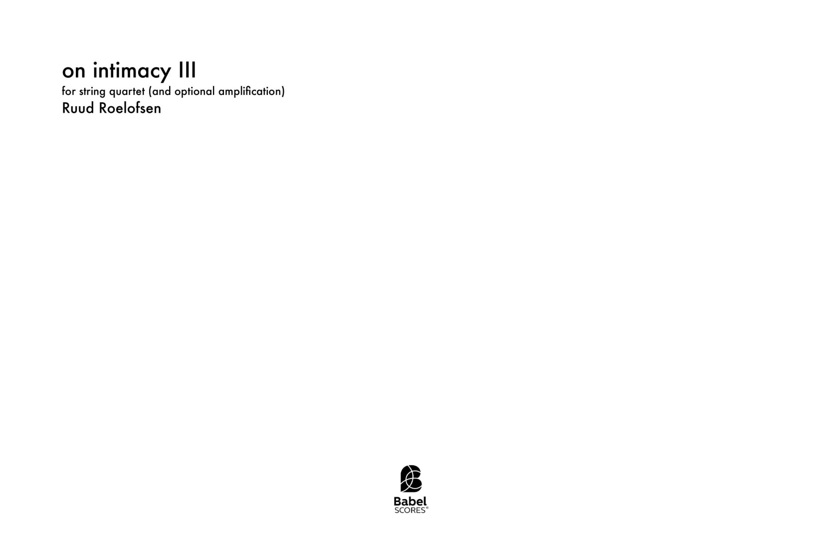 on intimacy III