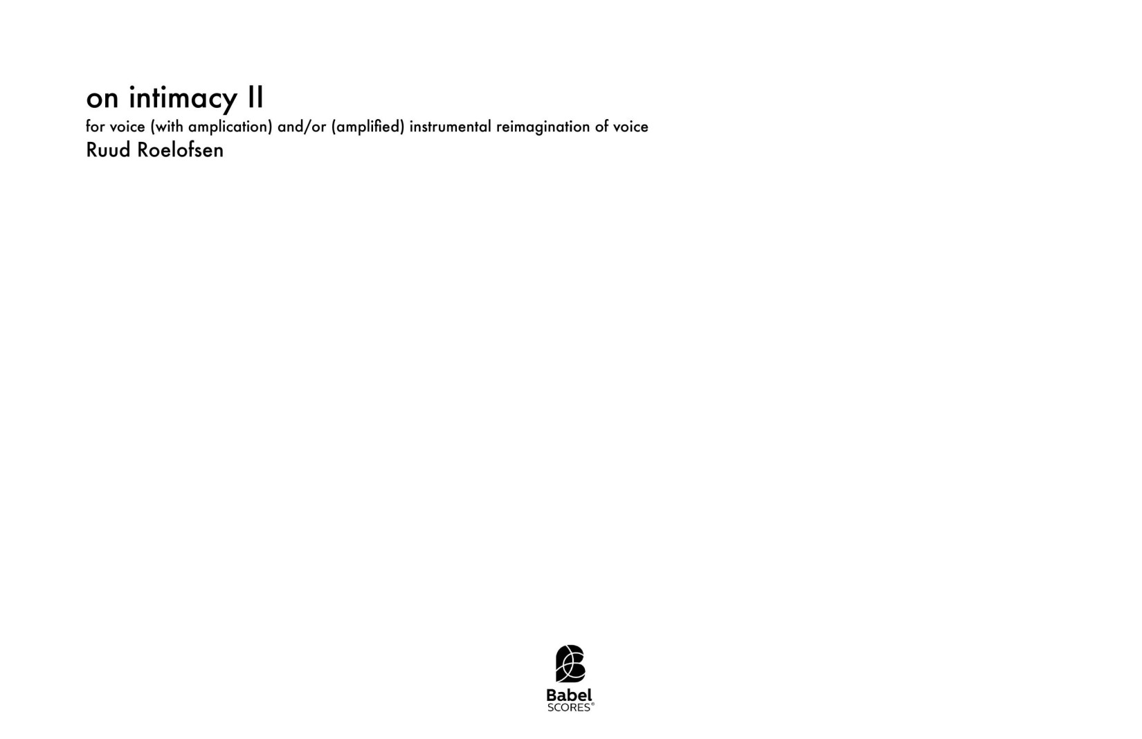 on intimacy II