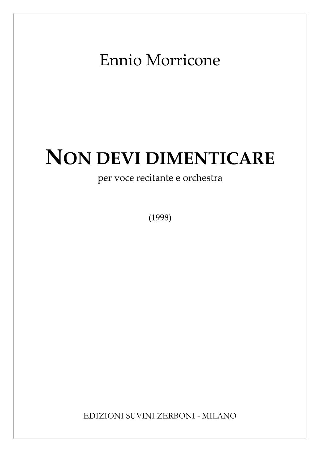Non devi dimenticare