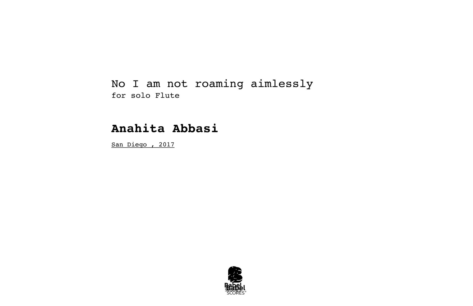 No, I am not roaming aimlessly