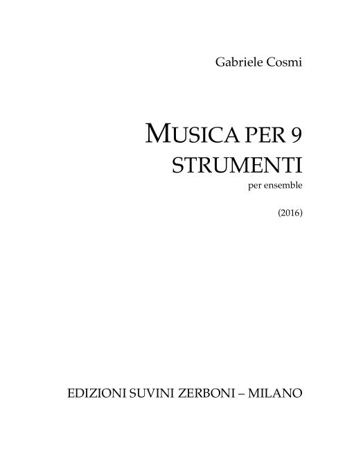 Musica per 9 strumenti