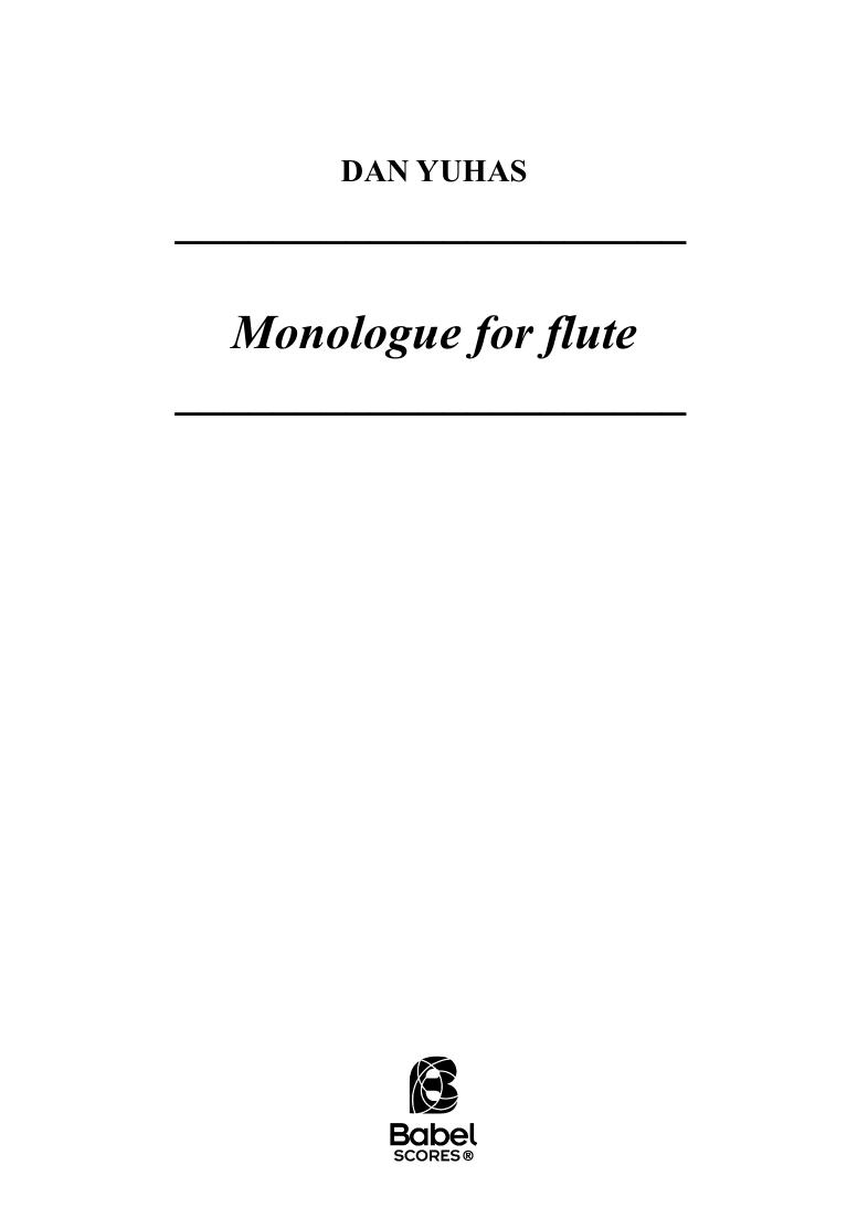 Monologue for flute